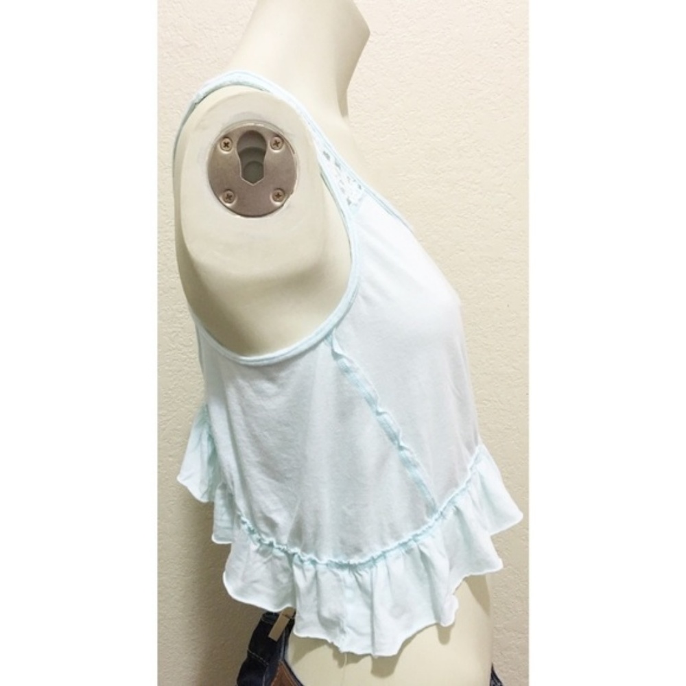 Hollister Small Baby Blue and White Lace Crop Top - Picture 5 of 8